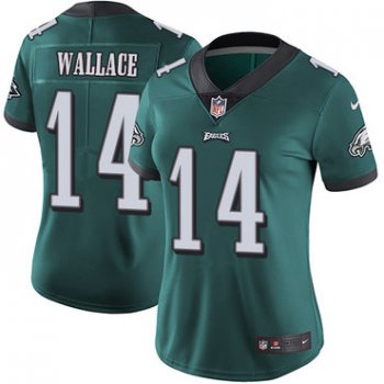Nike Eagles #14 Mike Wallace Midnight Green Team Color Women's Stitched NFL Vapor Untouchable Limited Jersey