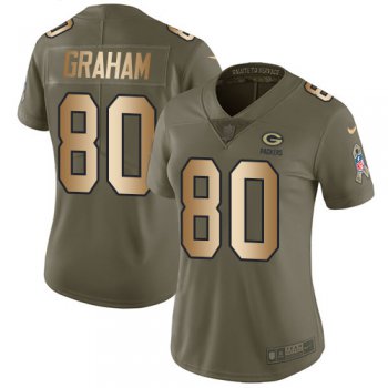 Nike Packers #80 Jimmy Graham Olive Gold Women's Stitched NFL Limited 2017 Salute to Service Jersey