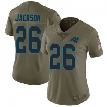 Nike Panthers #26 Donte Jackson Olive Women's Stitched NFL Limited 2017 Salute to Service Jersey