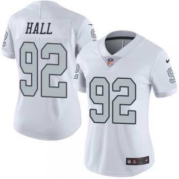 Nike Raiders #92 P.J. Hall White Women's Stitched NFL Limited Rush Jersey