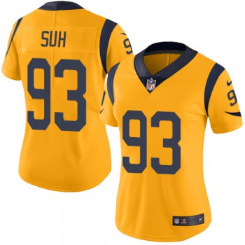 Nike Rams #93 Ndamukong Suh Gold Women's Stitched NFL Limited Rush Jersey