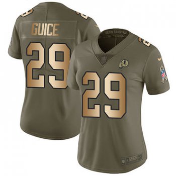 Nike Redskins #29 Derrius Guice Olive Gold Women's Stitched NFL Limited 2017 Salute to Service Jersey