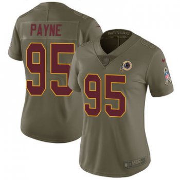 Nike Redskins #95 Da'Ron Payne Olive Women's Stitched NFL Limited 2017 Salute to Service Jersey
