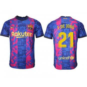 Men 2021-2022 Club Barcelona blue training suit aaa version 21 Soccer Jersey