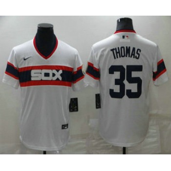 Men's Chicago White Sox #35 Frank Thomas White Pullover Stitched MLB Cool Base Nike Jersey
