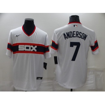 Men's Chicago White Sox #7 Tim Anderson White Pullover Stitched MLB Cool Base Nike Jersey