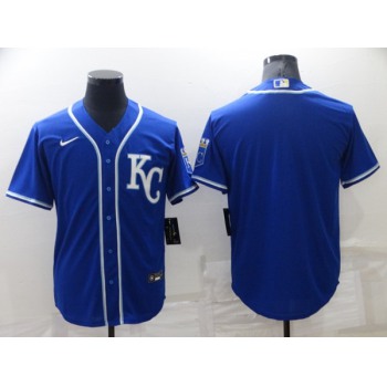 Men's Kansas City Royals Blank Blue Cool Base Stitched Jersey