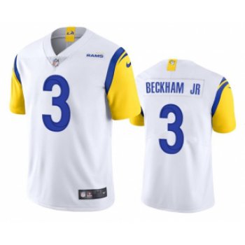 Men's Los Angeles Rams #3 Odell Beckham Jr. 2021 Vapor Untouchable Limited Stitched Football White Jersey