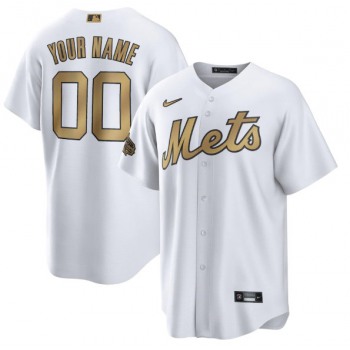Men's New York Mets Active Player Custom White 2022 All-Star Cool Base Stitched Baseball Jersey