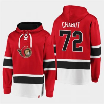 Men's Ottawa Senators #72 Thomas Chabot Red Ageless Must-Have Lace-Up Pullover Hoodie