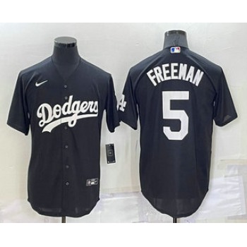 Men's Los Angeles Dodgers #5 Freddie Freeman Black Turn Back The Clock Stitched Cool Base Jersey