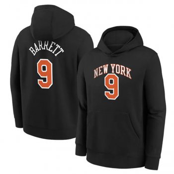 Men's New York Knicks #9 RJ Barrett Black Pullover Hoodie