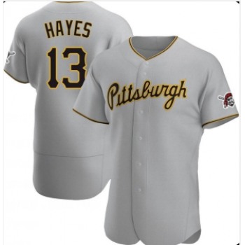 Men's Pittsburgh Pirates #13 KeBryan Hayes Gray Flex Base Stitched Jersey
