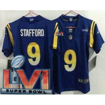 Women's Los Angeles Rams #9 Matthew Stafford Limited Royal 2022 Super Bowl LVI Bound Vapor Jersey