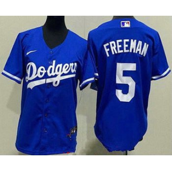 Youth Los Angeles Dodgers #5 Freddie Freeman Blue Cool Base Jersey