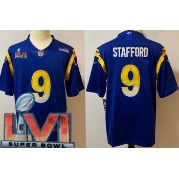 Youth Los Angeles Rams #9 Matthew Stafford Limited Royal 2022 Super Bowl LVI Bound Vapor Jersey