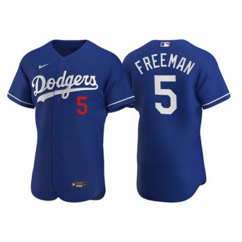 Men's Los Angeles Dodgers #5 Freddie Freeman Royal Flex Base Stitched Jersey