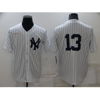 Men's New York Yankees #13 Joey Gallo No Name White Throwback Stitched MLB Cool Base Nike Jersey