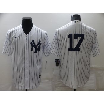 Men's New York Yankees #17 Aaron Boone White Cool Base Stitched Baseball Jersey