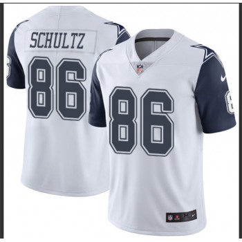 Men's Nike Dallas Cowboys #86 Dalton Schultz White Stitched NFL Limited Rush Jersey