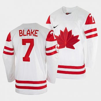 Men's Rob Blake Canada Hockey White 2022 Winter Olympic #7 Salt Lake City Jersey