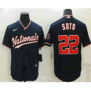 Men's Washington Nationals #22 Juan Soto Navy Blue Stitched MLB Cool Base Nike Jersey