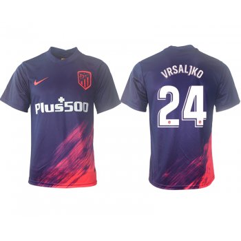 Men 2021-2022 Club Atletico Madrid away aaa version purple 24 Soccer Jersey