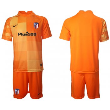 Men 2021-2022 Club Atletico Madrid orange red goalkeeper blank Soccer Jersey