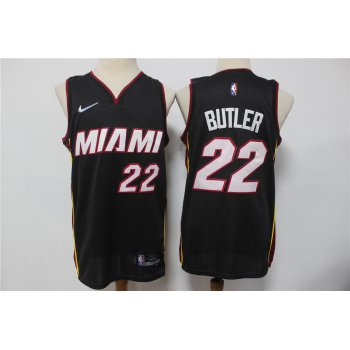 Men's Miami Heat #22 Jimmy Butler Black 75th Anniversary Diamond 2021 Stitched Jersey