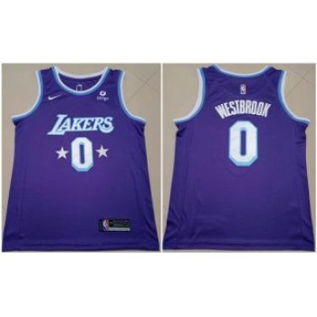 Men's Purple Los Angeles Lakers Russell Westbrook bibigo City Edition Stitched