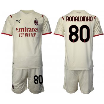 Men 2021-2022 Club AC Milan away cream 80 Soccer Jersey