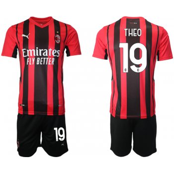 Men 2021-2022 Club AC Milan home red 19 Soccer Jersey
