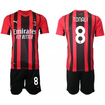 Men 2021-2022 Club AC Milan home red 8 Soccer Jersey
