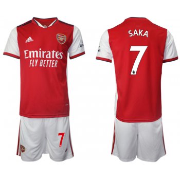 Men 2021-2022 Club Arsenal home red 7 Soccer Jersey