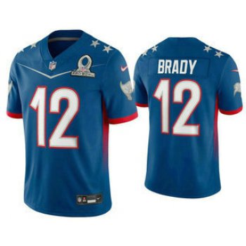 Men's Tampa Bay Buccaneers #12 Tom Brady Blue 2022 Pro Bowl Vapor Untouchable Stitched Limited Jersey