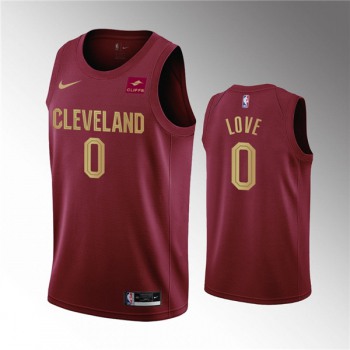 Men's Cleveland Cavaliers #0 Kevin Love Wine Icon Edition Stitched Basketball Jersey