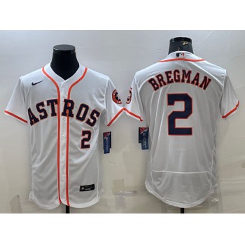 Men's Houston Astros #2 Alex Bregman White Stitched MLB Flex Base Nike Jersey