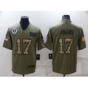 Men's Las Vegas Raiders #17 Davante Adams Olive Camo Salute To Service Limited Stitched Jersey