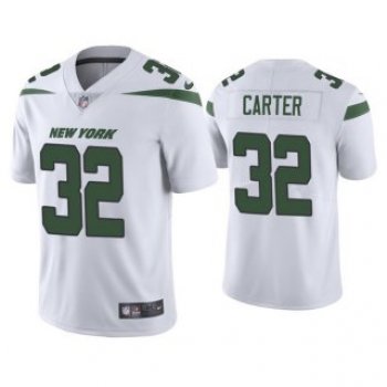 Men's White New York Jets #32 Michael Carter 2021 Vapor Untouchable Limited Stitched Jersey