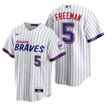 Men's Atlanta Braves #5 Freddie Freeman White 2021 City Connect Stitched Jersey