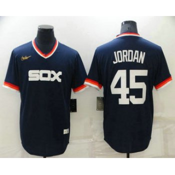 Men's Chicago White Sox #45 Michael Jordan Navy Blue Cooperstown Collection Cool Base Stitched Nike Jersey
