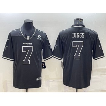 Men's Dallas Cowboys #7 Trevon Diggs Black With 1960 Patch Limited Stitched Football Jersey