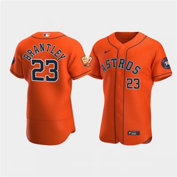 Men's Houston Astros #23 Michael Brantley Orange 60th Anniversary Flex Base Stitched Baseball Jersey