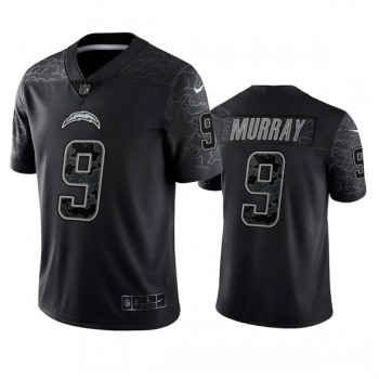 Men's Los Angeles Chargers #9 Kenneth Murray Black Reflective Limited Stitched Football Jersey