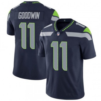 Men's Seattle Seahawks #11 Marquise Goodwin Navy Vapor Untouchable Limited Stitched Jersey
