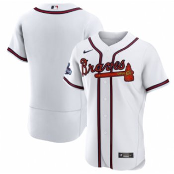 Men's White Atlanta Braves Blank 2021 World Series Champions Stitched Baseball Jersey