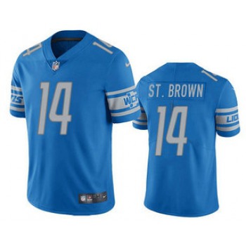 Men's Detroit Lions #14 Amon Ra St Brown Blue Vapor Untouchable Limited Stitched Jersey