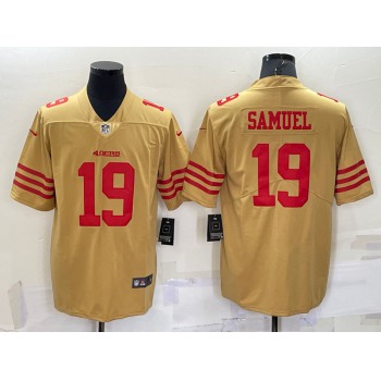 Men's San Francisco 49ers #19 Deebo Samuel Gold NEW 2022 Inverted Legend Stitched NFL Nike Limited Jersey