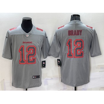 Men's Tampa Bay Buccaneers #12 Tom Brady Grey Atmosphere Fashion Vapor Untouchable Stitched Limited Jersey