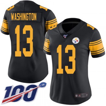 Nike Steelers #13 James Washington Black Women's Stitched NFL Limited Rush 100th Season Jersey